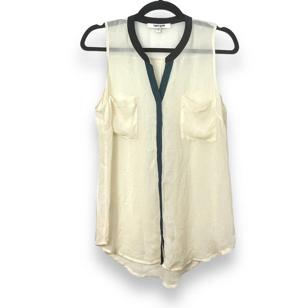 Daniel Rainn Sheer Sleeveless Poly Pale Buttercup Yellow Hunter Green